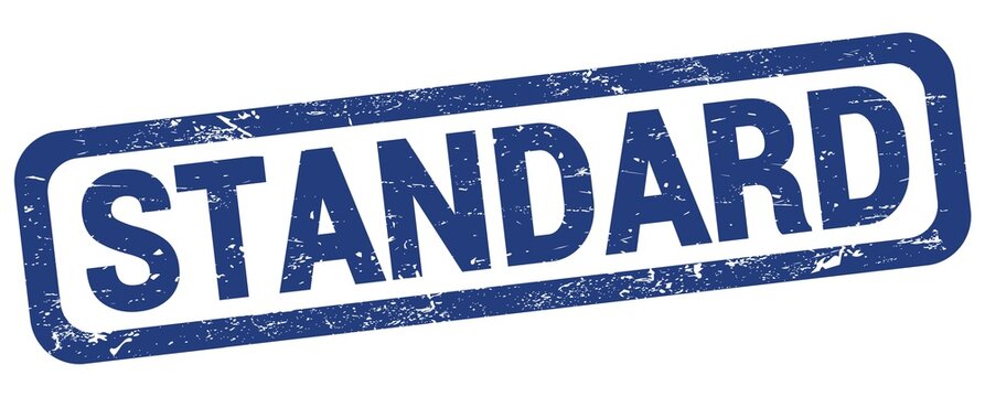 STANDARD text written on blue rectangle stamp.