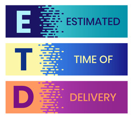 ETD - Estimated Time of Delivery acronym. business concept background. vector illustration concept with keywords. lettering illustration for web banner, flyer, landing pag