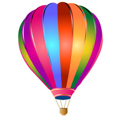 Colorful hot air balloons flying isolate on white background
