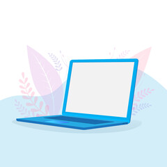 Modern smart phone and laptop blank screen illustration
