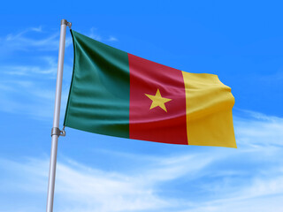 Cameroon flag waving in the wind
