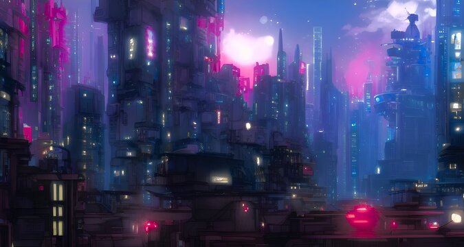 A cyberpunk cityscape © Bjorn the Painter