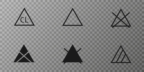 Laundry washing symbols, icons for drying. Vector illustration.