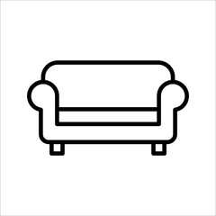 Sofa, linear style sign for mobile concept and web design. Symbol, logo illustration. Pixel perfect vector graphics