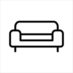 Sofa, linear style sign for mobile concept and web design. Symbol, logo illustration. Pixel perfect vector graphics