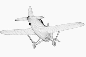 3d illustration. F2A Buffalo American fighter