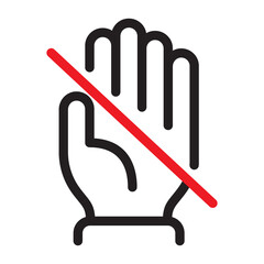 Do not touch hand icon. Stop or forbidden line sign illustration