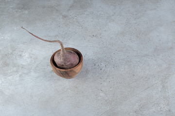 Fresh red beetroots vegetables on a sackcloth