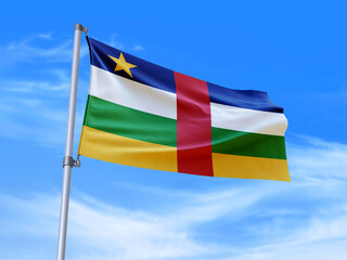 Central African Republic flag waving in the wind