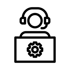 customer  service line icon illustration vector graphic 
