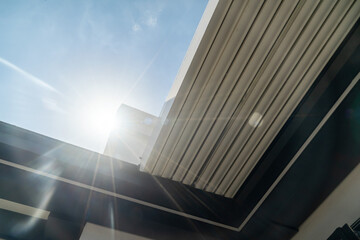 Fototapeta na wymiar Pergola awning in the sunshine photo