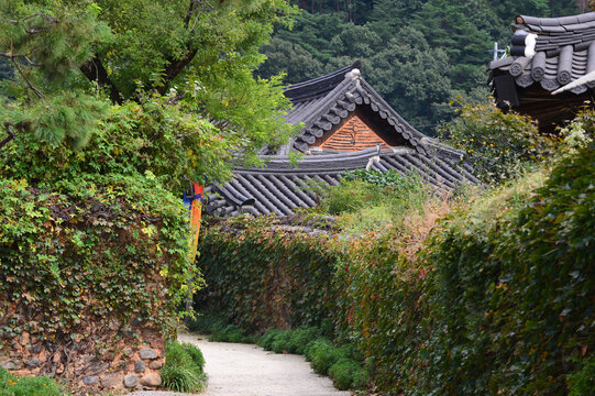 Old stone wall of Namsa Yedamchon Village in sancheong-gun, Gyeongsnagnam-do, South Koorea.