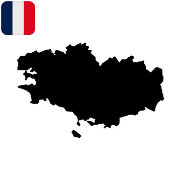 Bretagne Map. Region of France. Vector illustration.