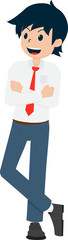 Salary Man Business Isolated Person People Cartoon Character Flat illustration Png #85