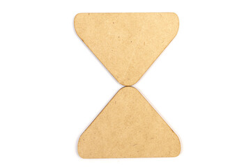 Workflow flowchart of business management concept, flow chart, diagram action plan processing with wooden plates on white background.