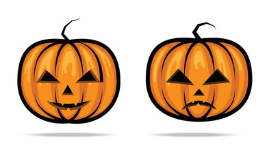 Pumpkin on white background Vector Illustration.