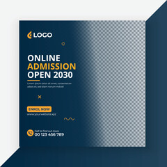 School Admission Social Media Post Design, Back to School Social Media Post Template