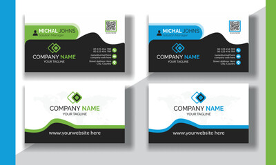 Modern business card creative and clean business card template, corporate professional business card, vector illustration