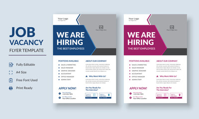 Job Vacancy Flyer Template, Job Recruitment Flyer, We are Hiring Job Flyer Template