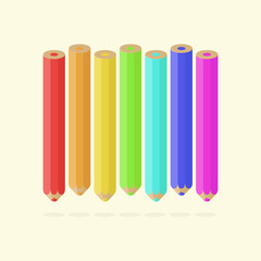 Rainbow School, Colored pencil vector, drawing with pencil material.