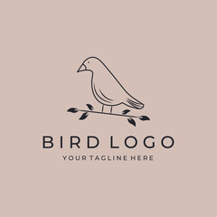 bird line art logo vector design illustration