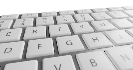 computer keyboard isolated on white