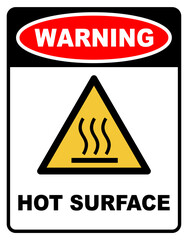 Hot surface warning sign
