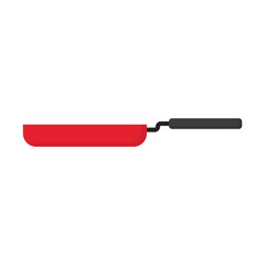 Vector graphic of frying pan. Kitchen equipment illustration with flat design style. Suitable for poster or content design assets