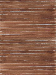Watercolor striped background with wooden texture. Brown oak wood material.