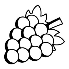 Grapes with green leaves Concept Vector Icon Design, Autumn or Fall activities Symbol, Dry weather Sign, Temperate climates Elements Stock illustration