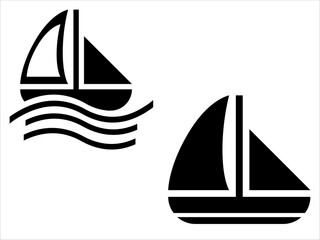 art illustration sport icon logo design concept vector silhouette logotype isolated element symbol set of boat