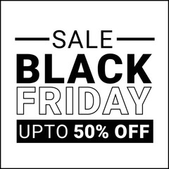 Fototapeta na wymiar Black Friday Sale post design, Black Friday Sale template, Black Friday sale 50% off poster, Black Friday sale 50% off banner