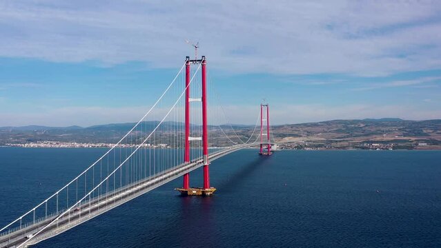 new bridge connecting two continents 1915 canakkale bridge (dardanelles bridge), Canakkale, Turkey