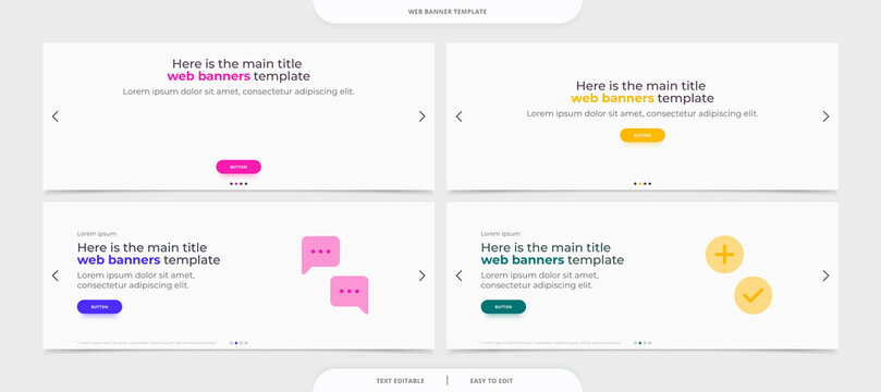 Set web banner design template
