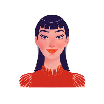 illustration of an elegant Asian woman 