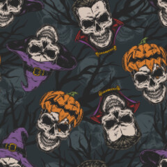 Halloween colorful seamless pattern vintage