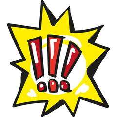 Exclamation sign speech bubble comic cartoon vector