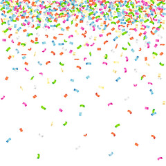 Shiny falling confetti pattern isolated on white background