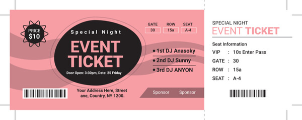 Event Ticket Vector Template 98