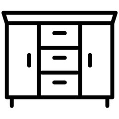 Belongings, Cupboard, Drawer, Furniture, Storage, Household, Housekeeping, cabinet, drawer, wood, interior, home, icon