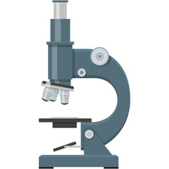 Microscope icon vector lab equipment flat illustration
