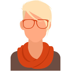 Hipster young woman avatar icon vector isolated