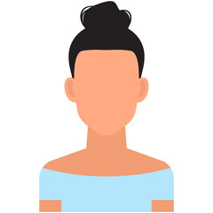 Asian young woman avatar icon vector isolated