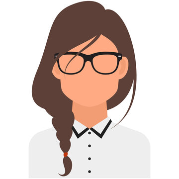 Young woman student avatar icon vector isolated