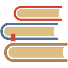 Book stack vector pile icon isolated illustration