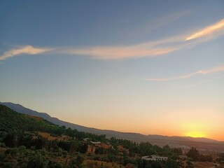 sunset in the mountains