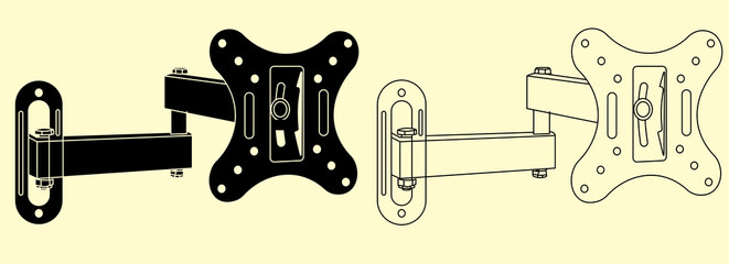 Support for hanging television.Tv wall bracket icon. Vector concept illustration for design.