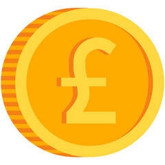 Pound coin icon vector british money sign gold currency