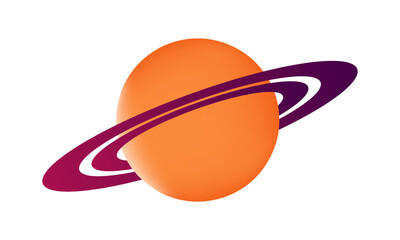 Saturn planet illustration with mesh technique on white background