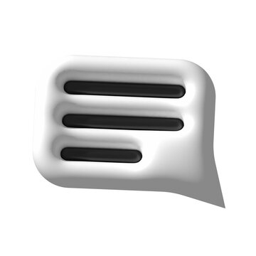 3D speech bubble icon. Comment or chat sign social media